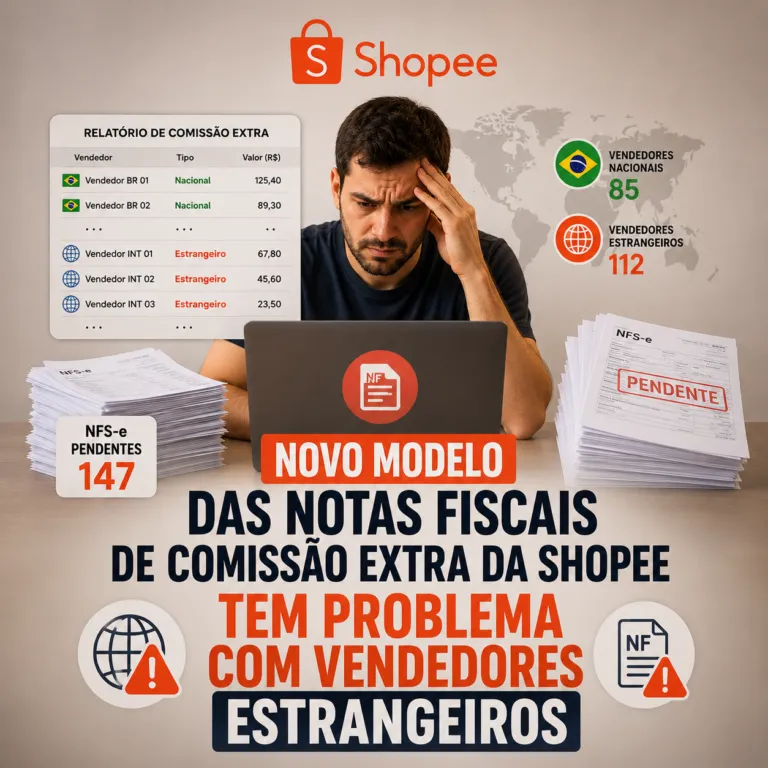 novo modelo das notas fiscais de comissão extra da shopee tem problema com vendedores estrangeiros